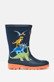 Joules Jnr Navy Dinosaur Printed Wellies - Image 1 of 5