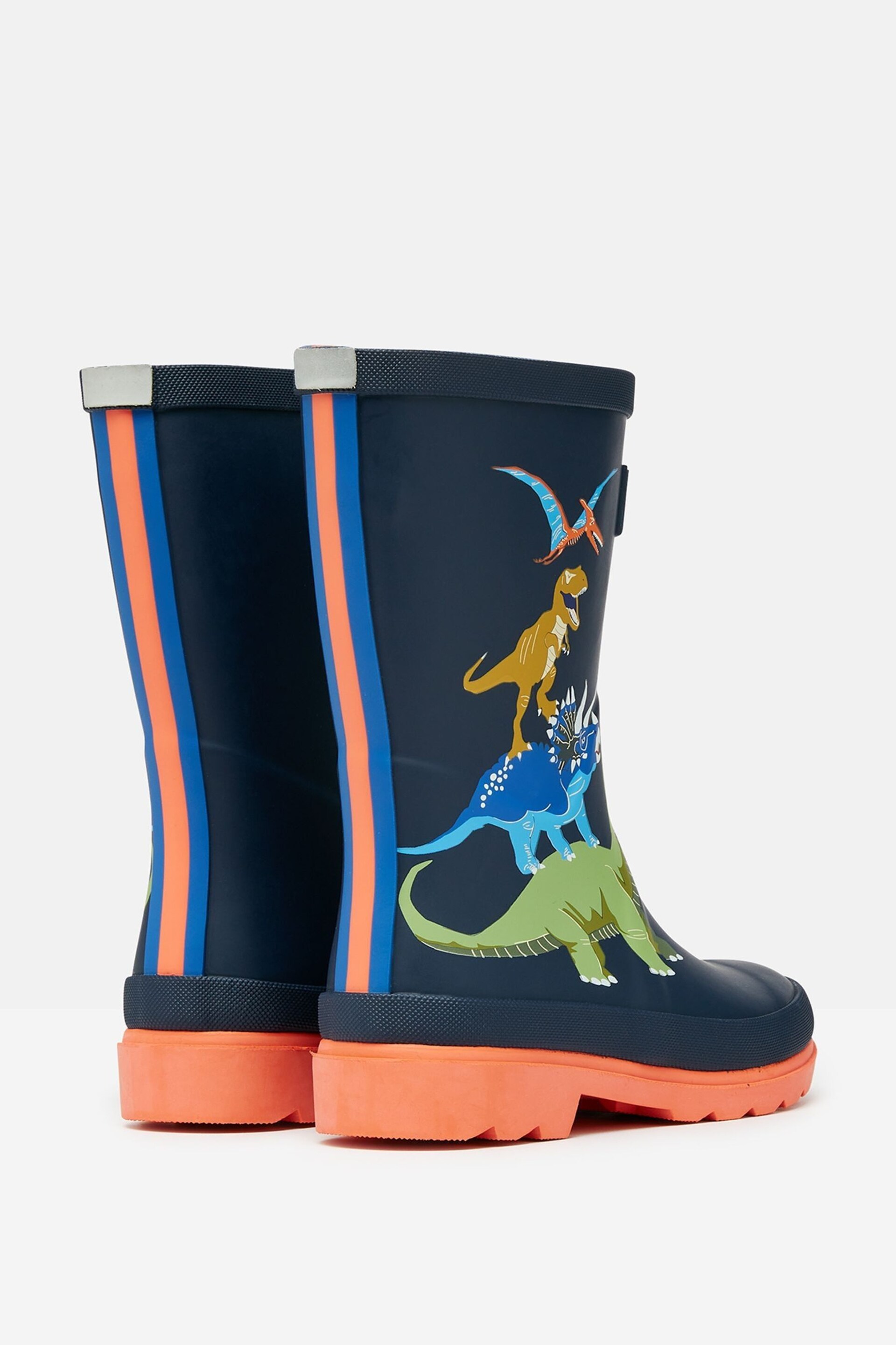 Joules Jnr Navy Dinosaur Printed Wellies - Image 3 of 5