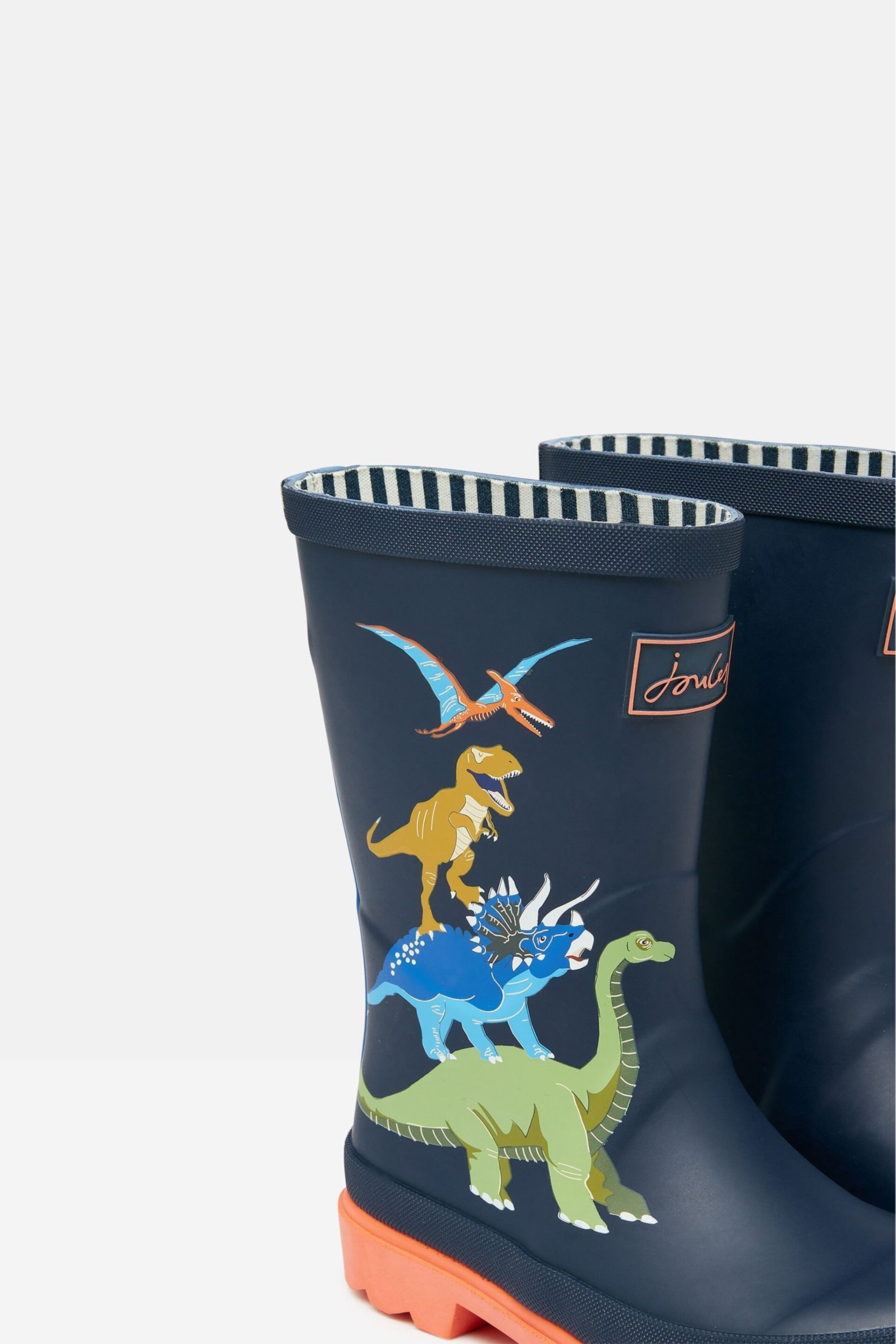 Joules Jnr Navy Dinosaur Printed Wellies - Image 4 of 5