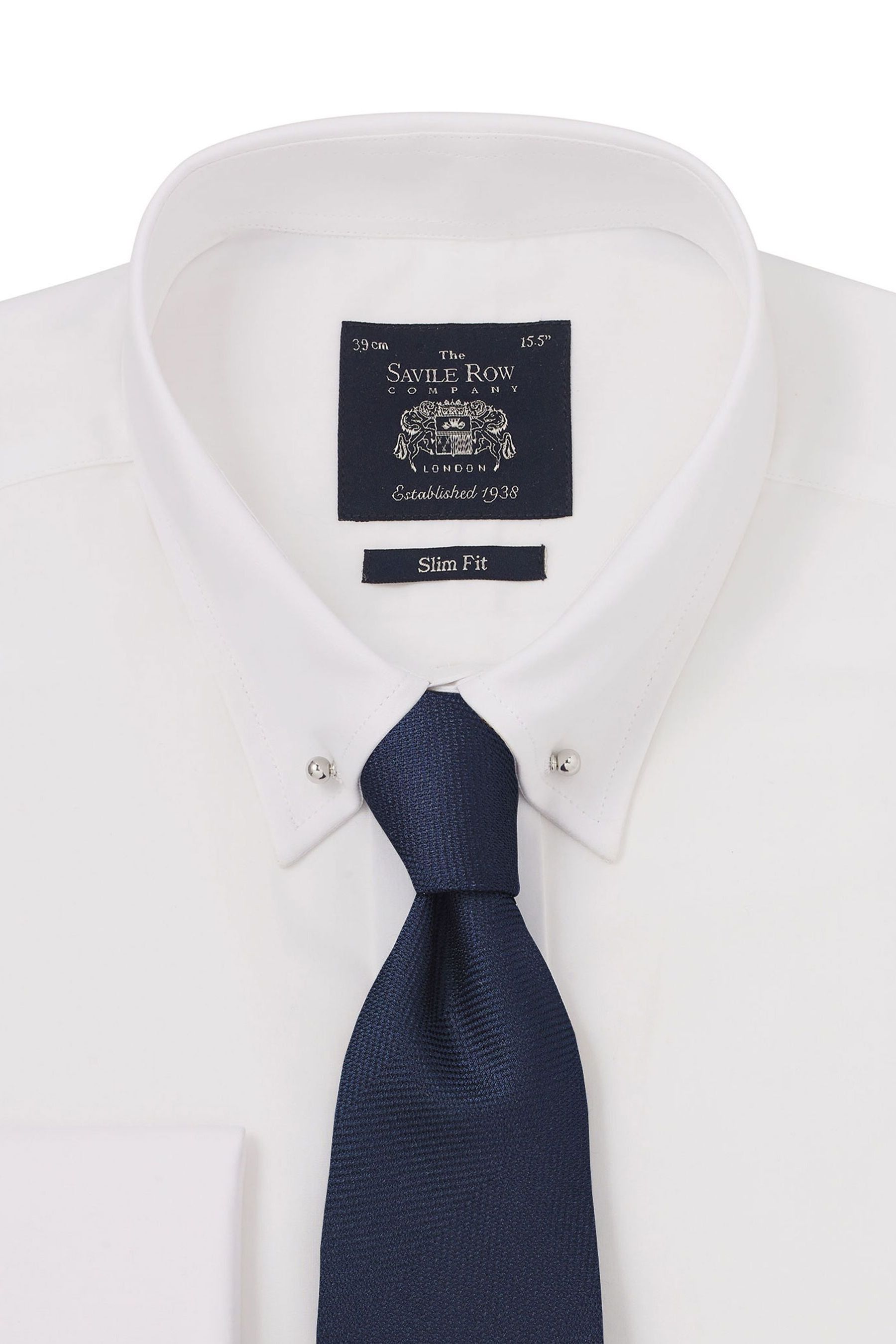 Buy Savile Row Company Slim Fit 100 Cotton Pin Collar Double Cuff White Shirt from the Next UK online shop