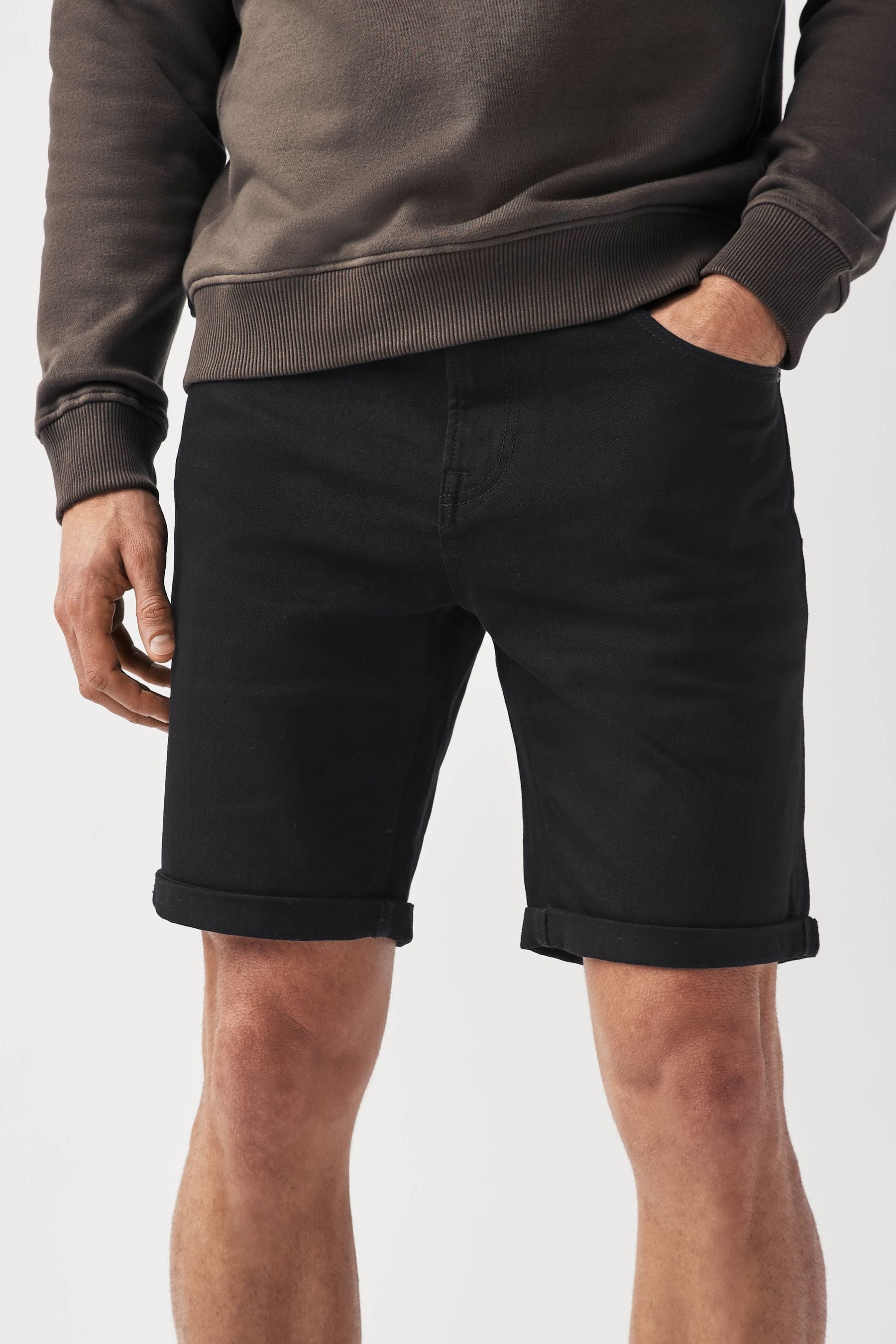 Straight denim shorts clearance