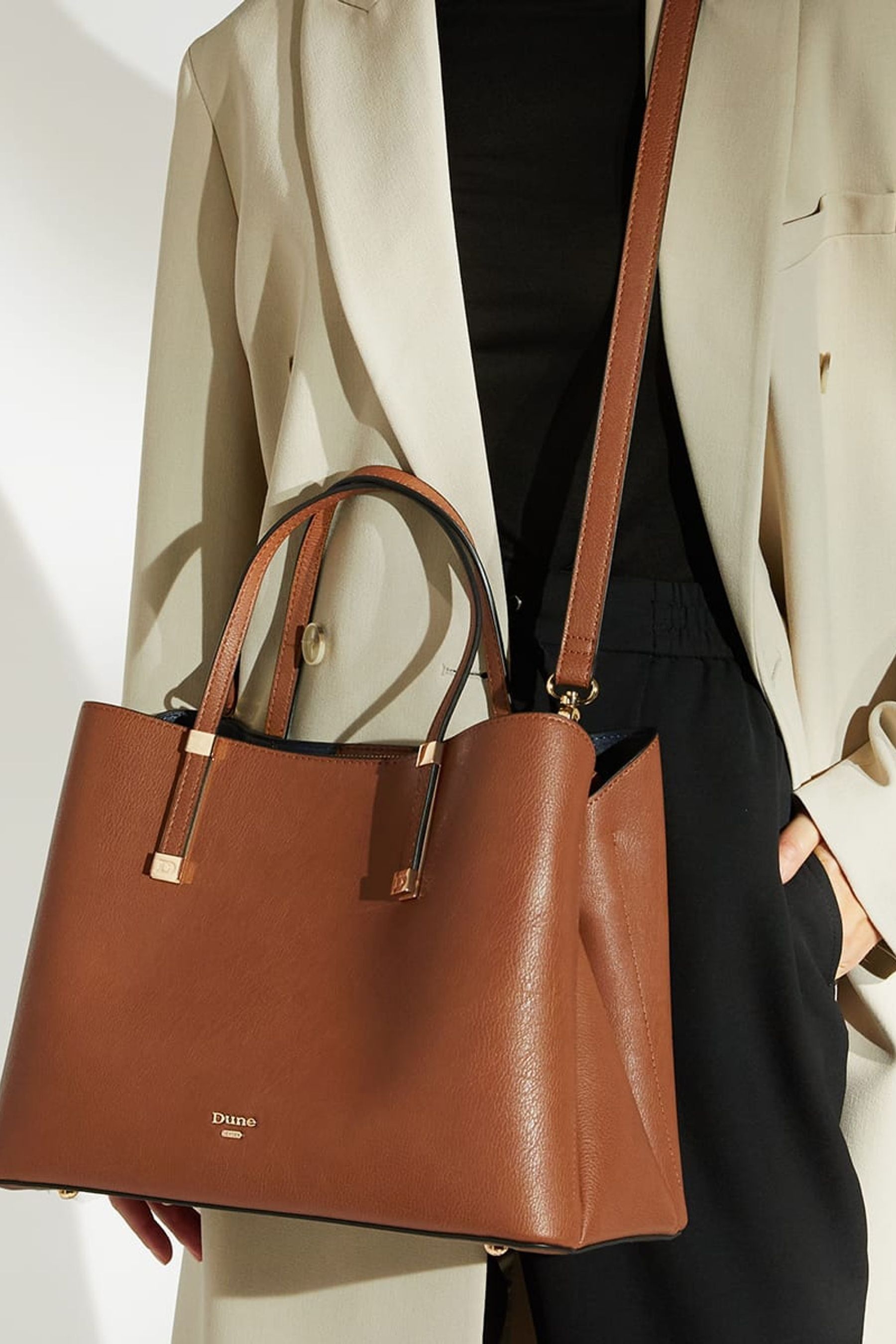 Buy Dune London Light Tan Dorrie Synthetic Logo Hardware Tote Bag from Next Ireland