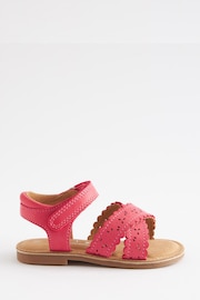Pink Standard Fit (F) Cross Strap Sandals - Image 2 of 5