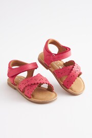 Pink Standard Fit (F) Cross Strap Sandals - Image 3 of 5