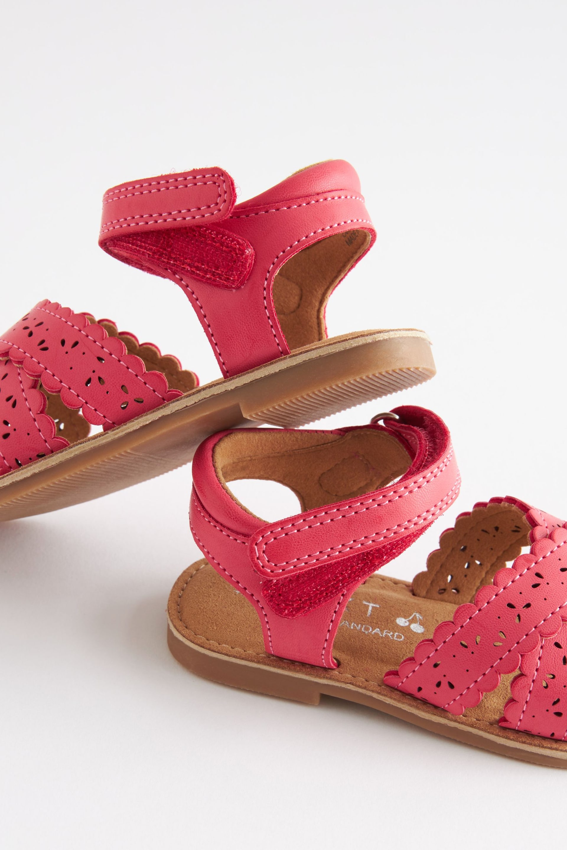 Pink Standard Fit (F) Cross Strap Sandals - Image 4 of 5