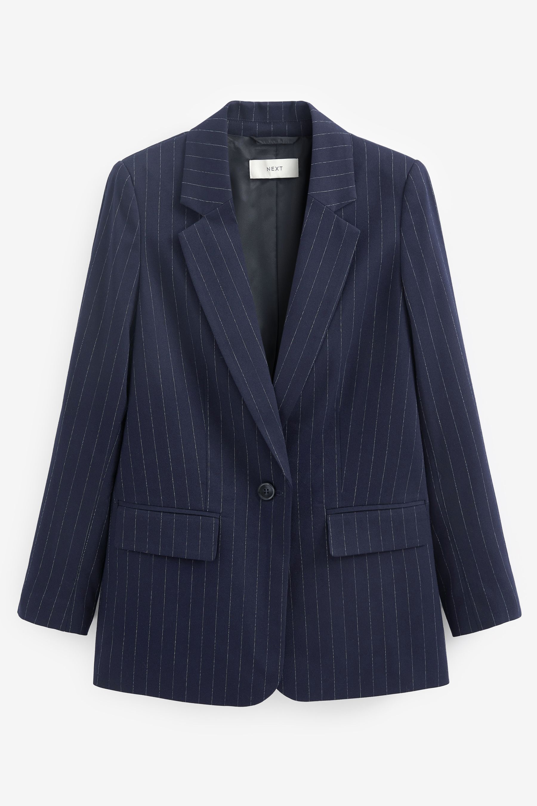 Buy Navy Blue Pinstripe Regular Fit Single Breasted Blazer from Next Ireland