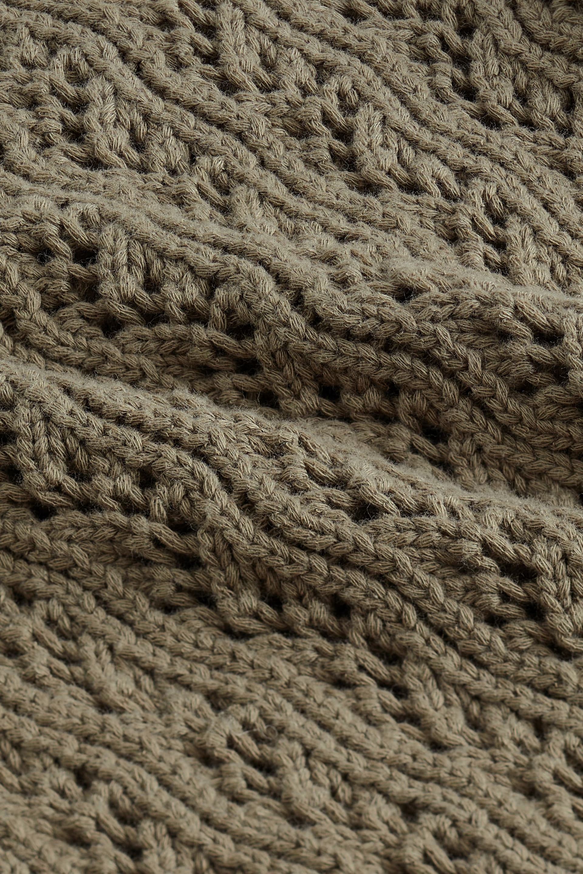 Khaki Green Square Neck Stitch Detail Short Sleeve Knitted Top - Image 6 of 6