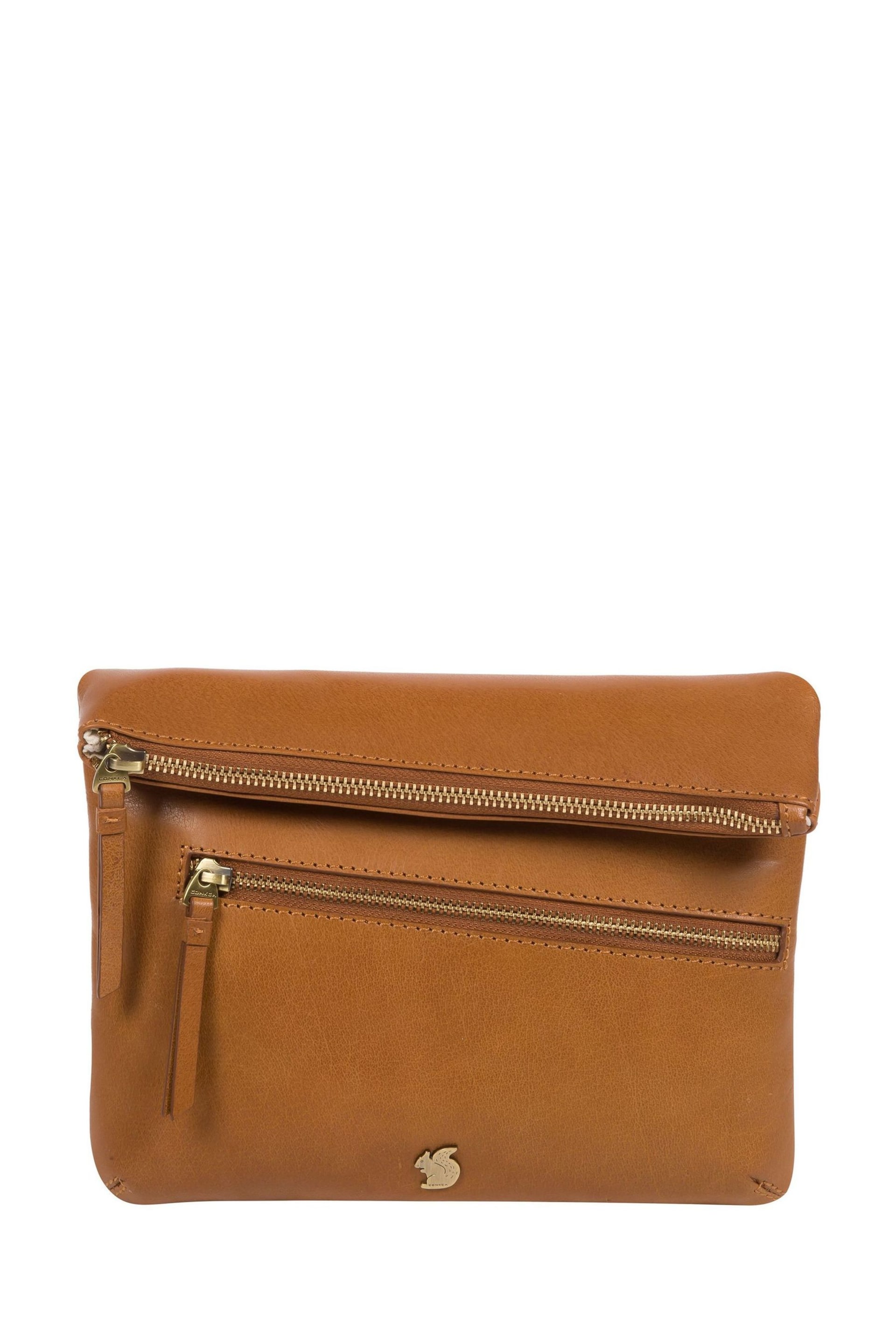 Conkca Flare Leather Clutch Bag - Image 1 of 6