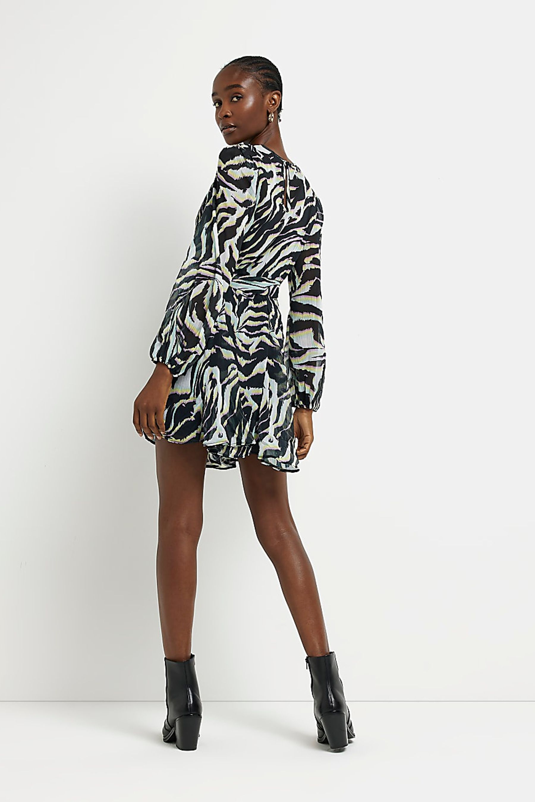 River island zebra boots on sale