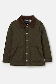 Joules Ambrose Green Diamond Quilted Jacket - Image 1 of 6