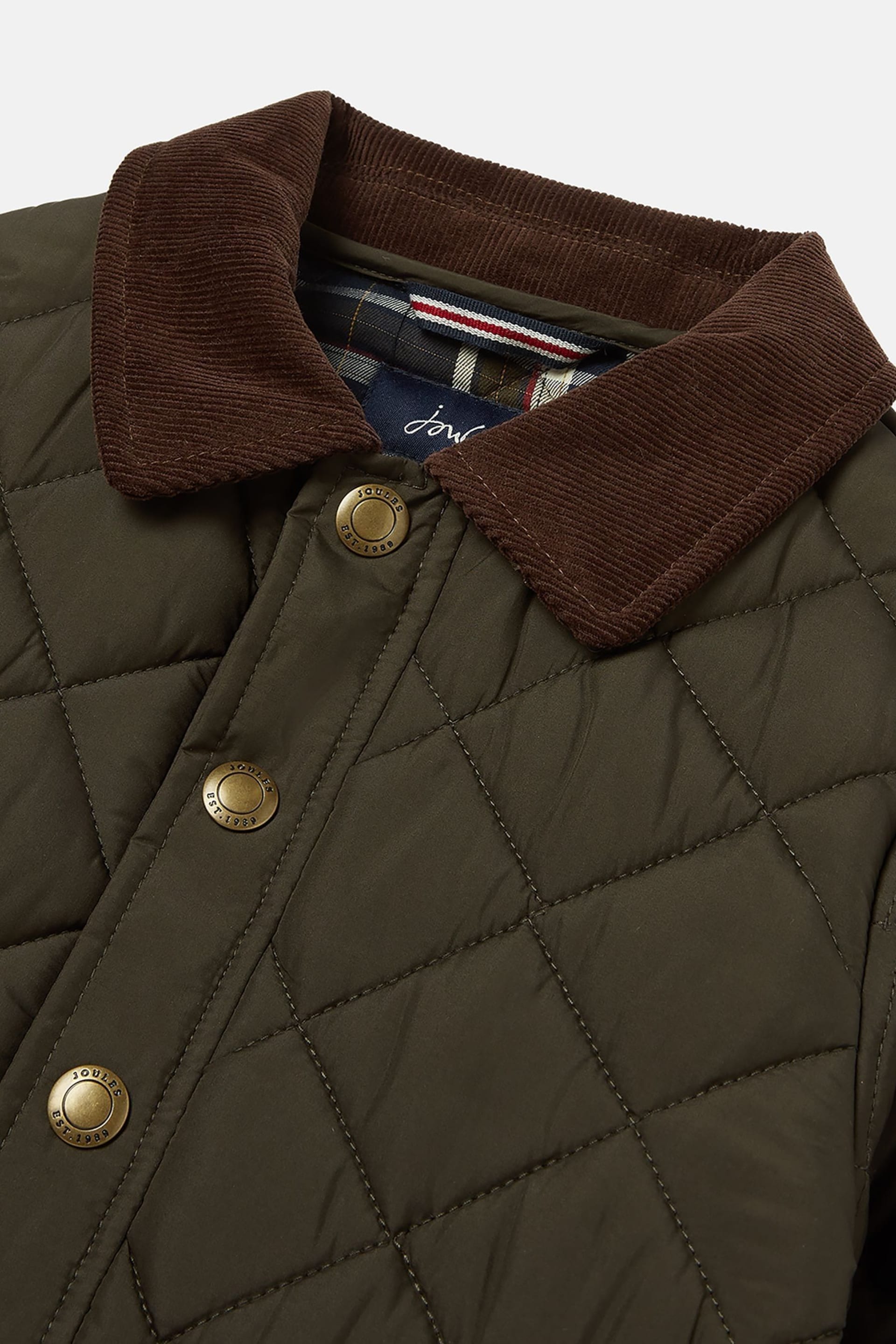 Joules Ambrose Green Diamond Quilted Jacket - Image 3 of 6