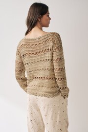 Gold Open Stitch Long Sleeve Jumper - Image 3 of 6
