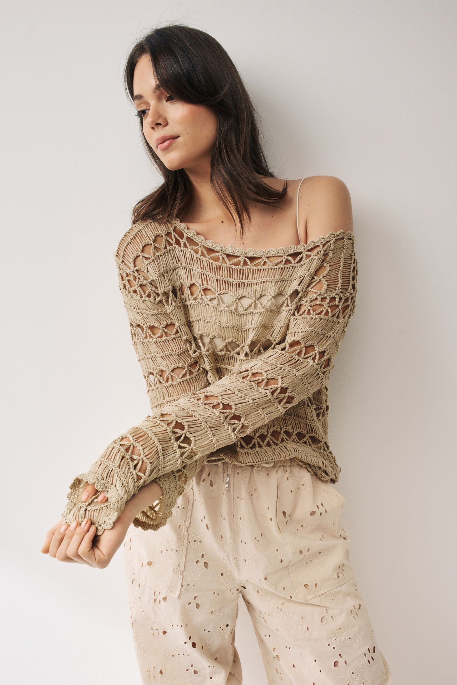 Gold Open Stitch Long Sleeve Jumper - Image 4 of 6