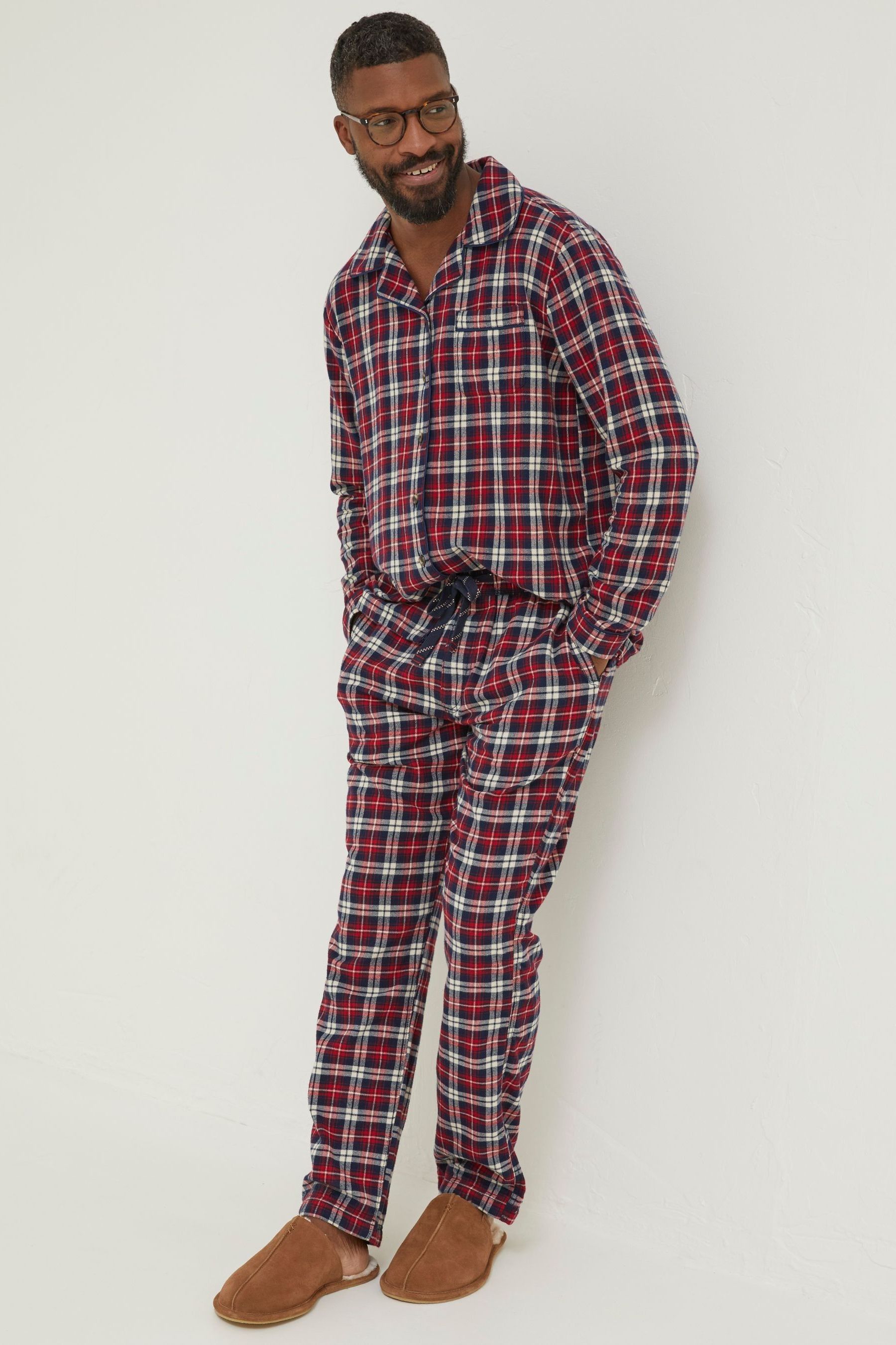 Buy FatFace Red Family Check Pyjama Bottoms from Next Luxembourg