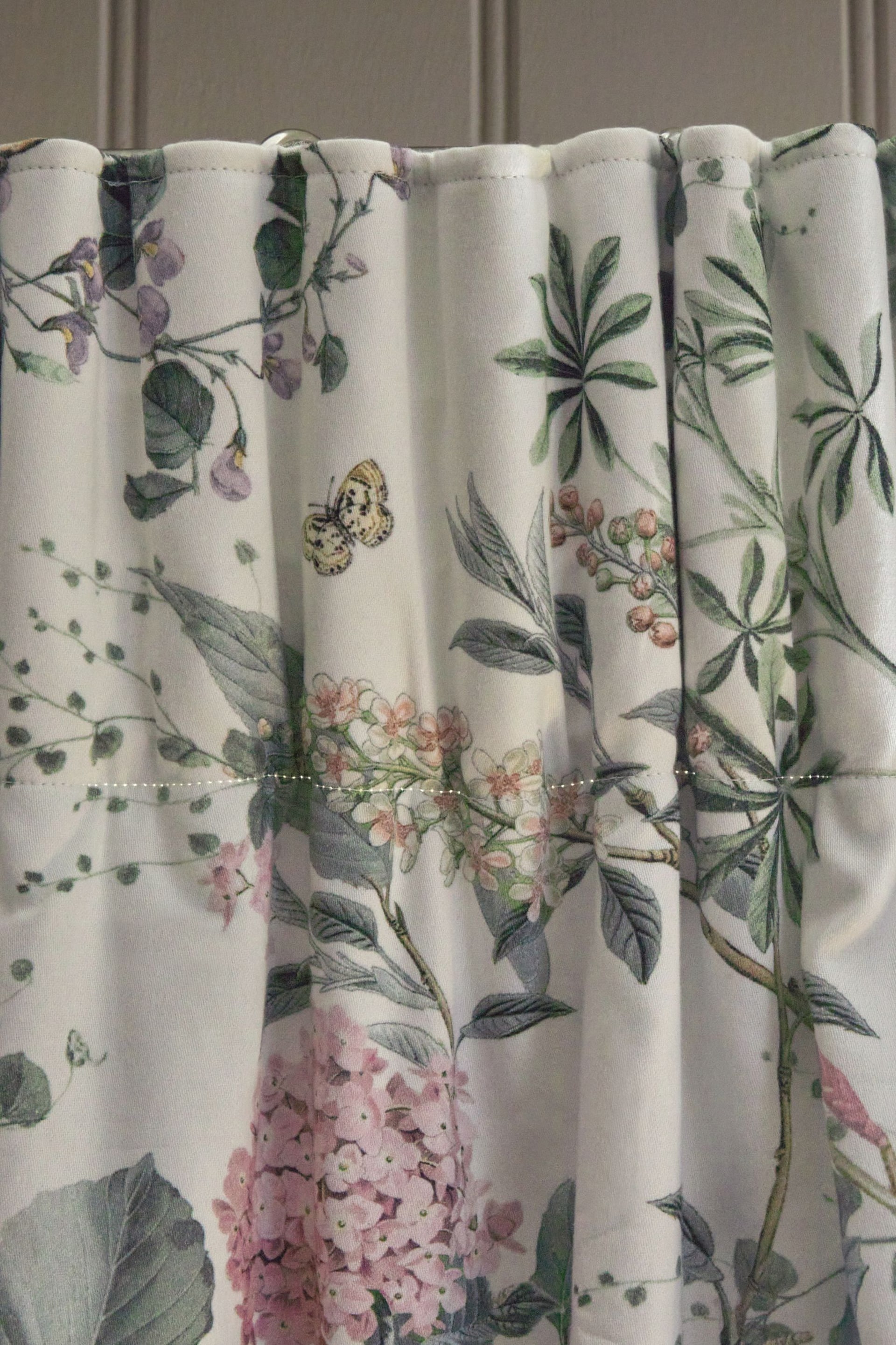 Natural Next Reflections Floral Pencil Pleat Blackout/Thermal Curtains - Image 6 of 8