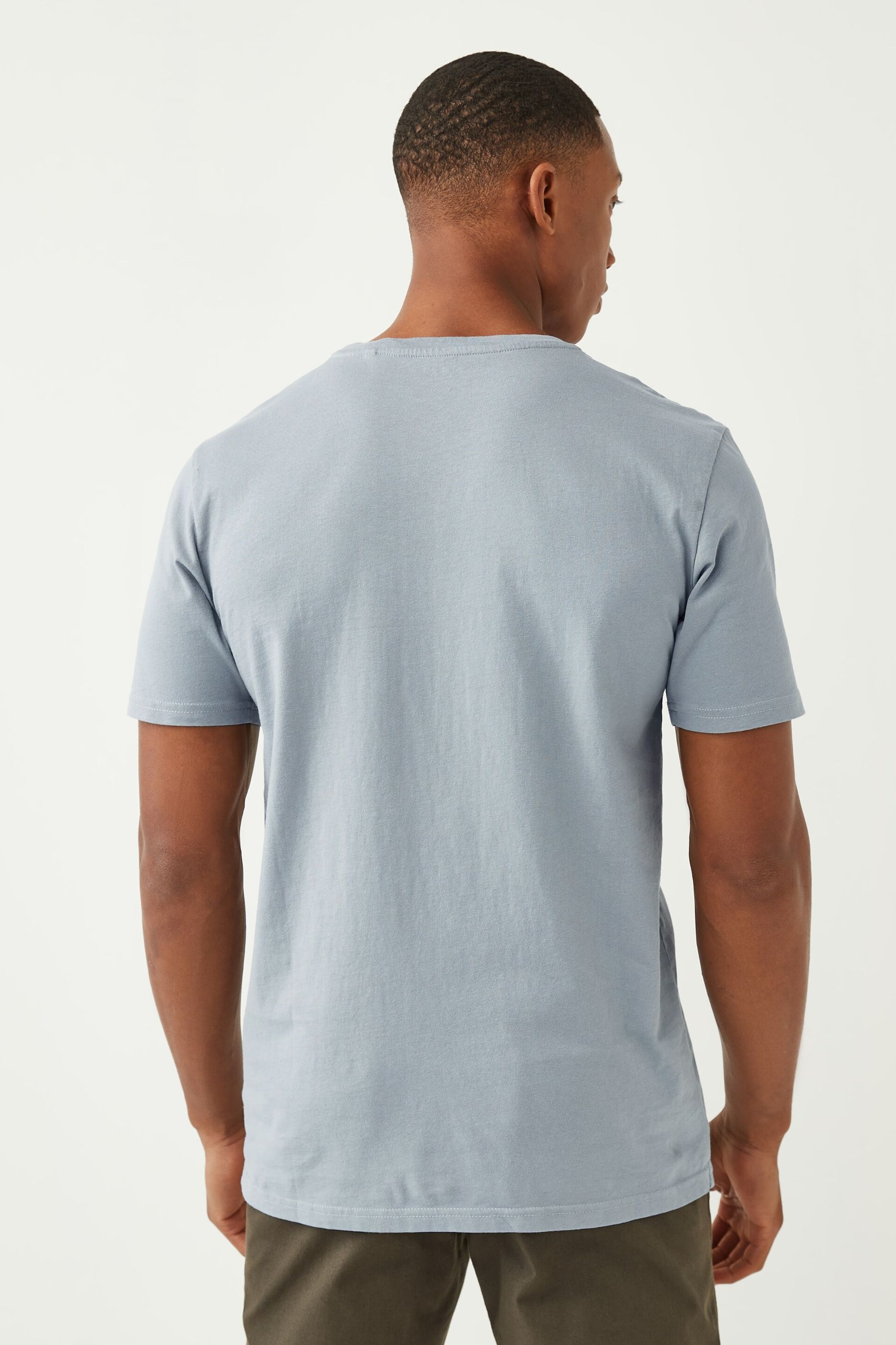 Grey Silver Slim Fit Essential Crew Neck T-Shirt - Image 2 of 4