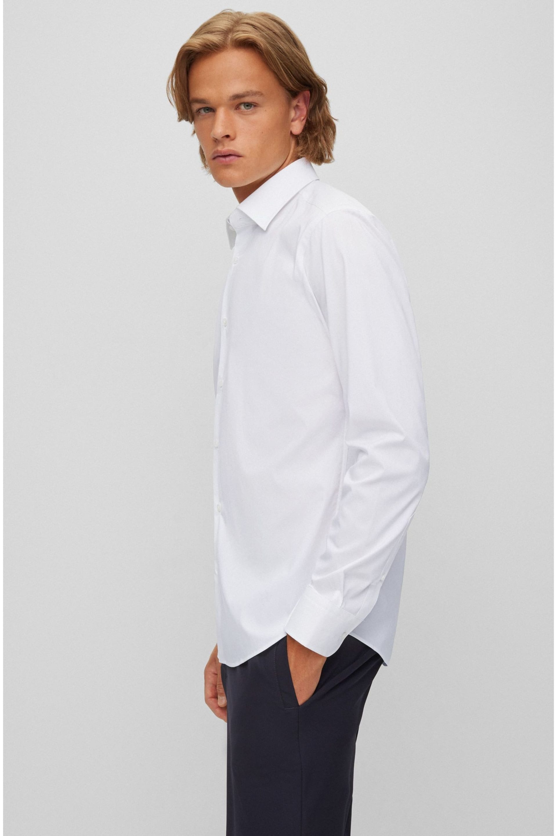 BOSS White Regular Fit Formal Shirt - Image 3 of 5