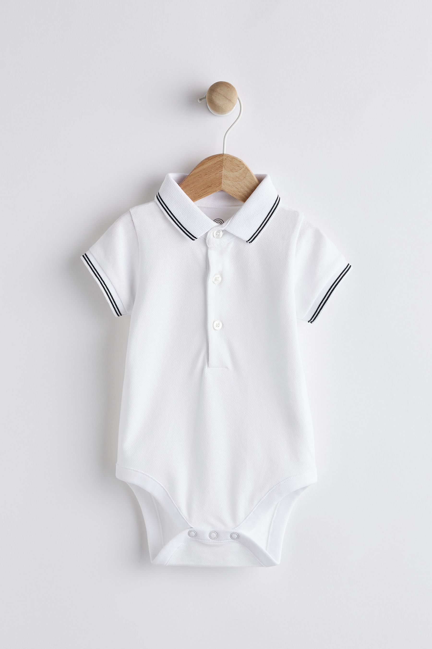 White baby polo shirt bodysuit clearance