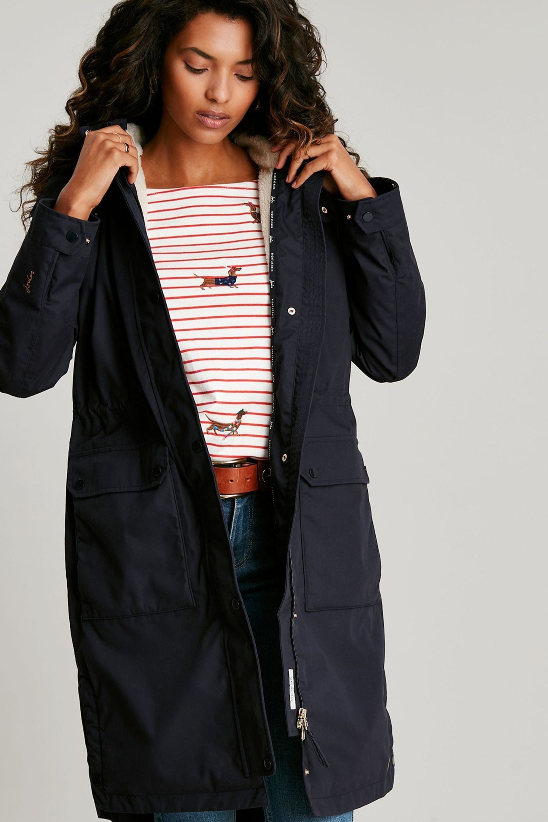 Buy Joules Blue Loxley Cosy Coat from Next Luxembourg