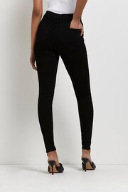 River Island Black Mid Rise Super Skinny Jeans - Image 2 of 6