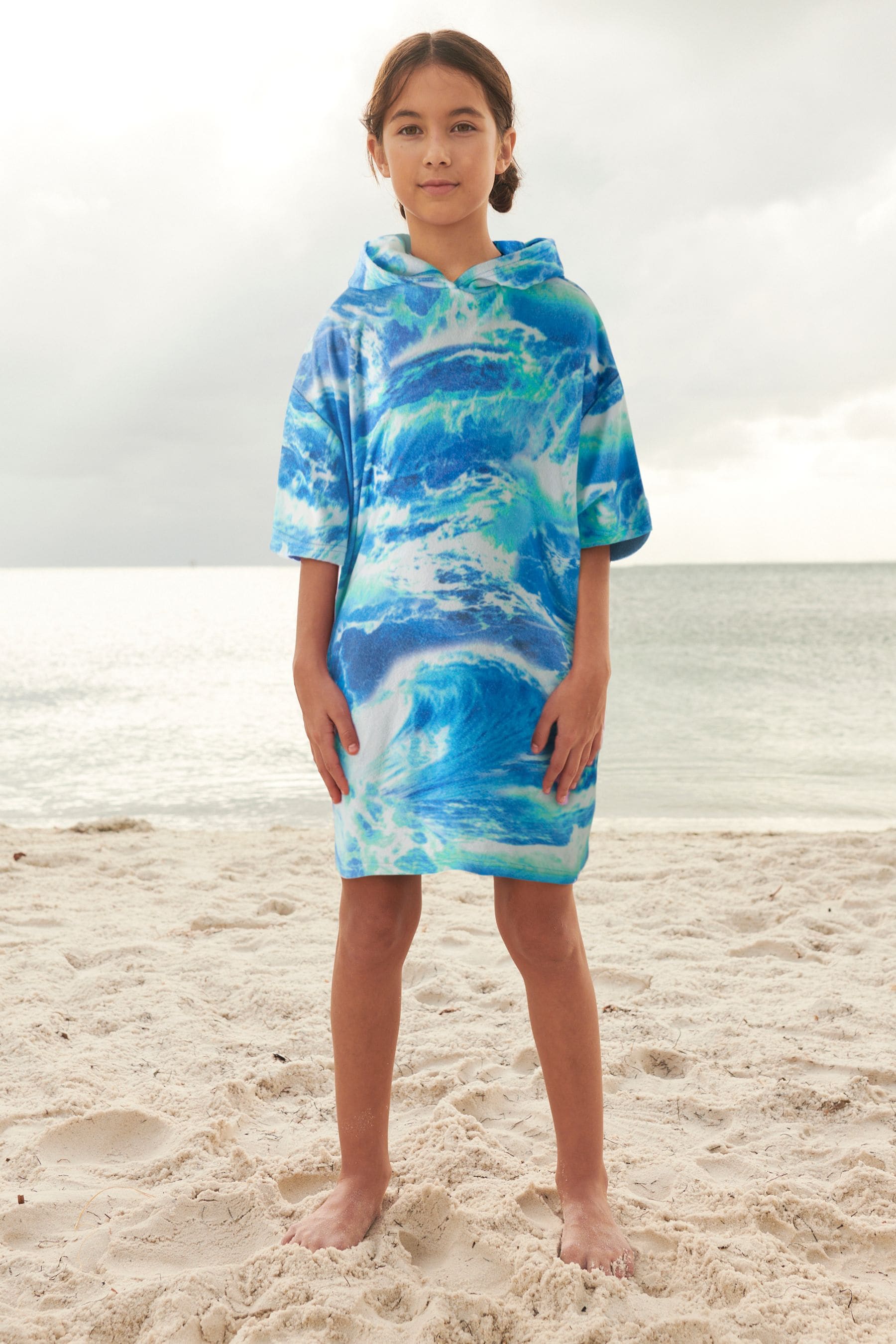 Tie dye poncho hoodie hot sale