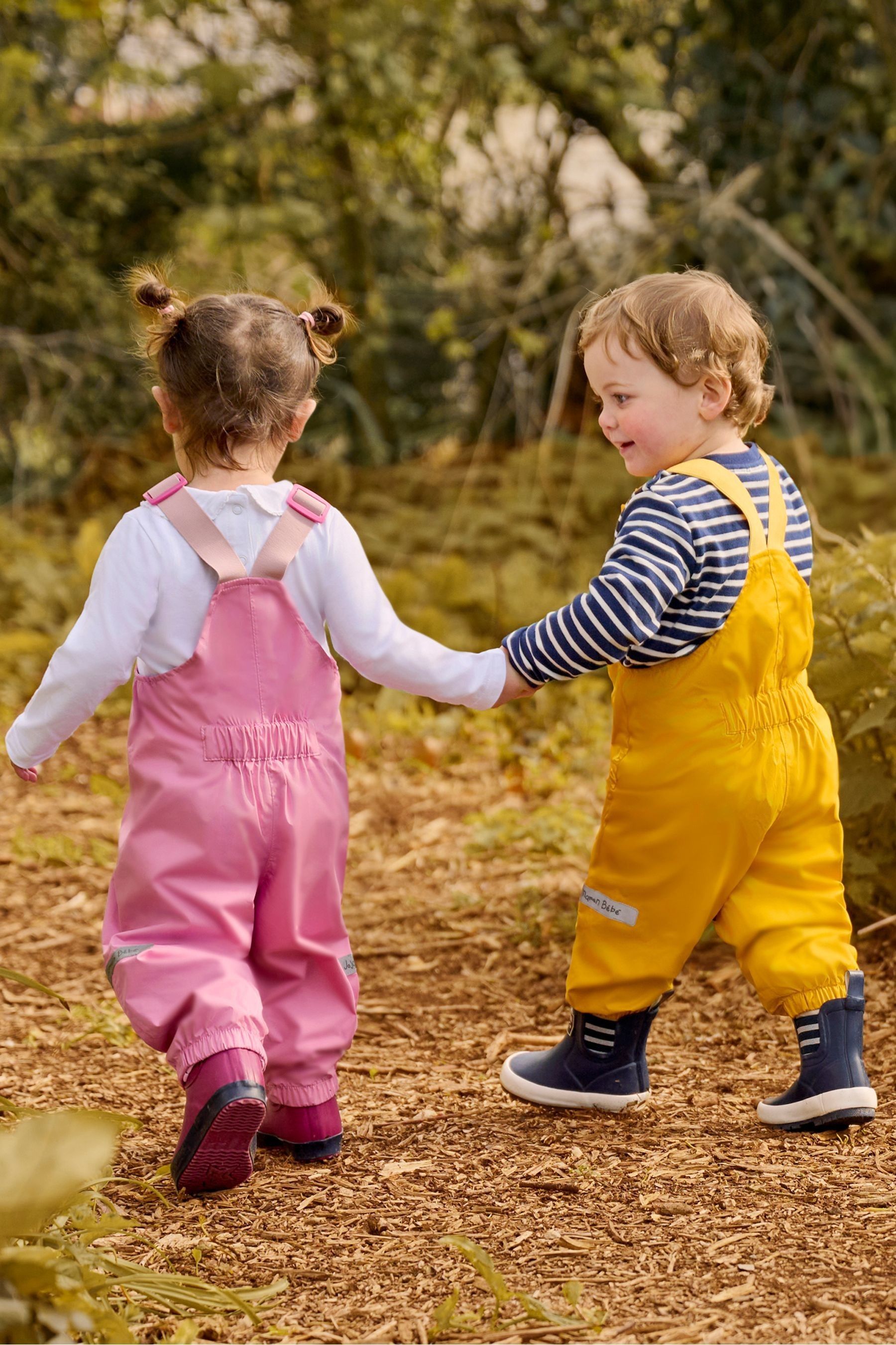 Buy JoJo Maman Bebe Mustard Yellow Pack Away Waterproof Dungarees from Next Luxembourg
