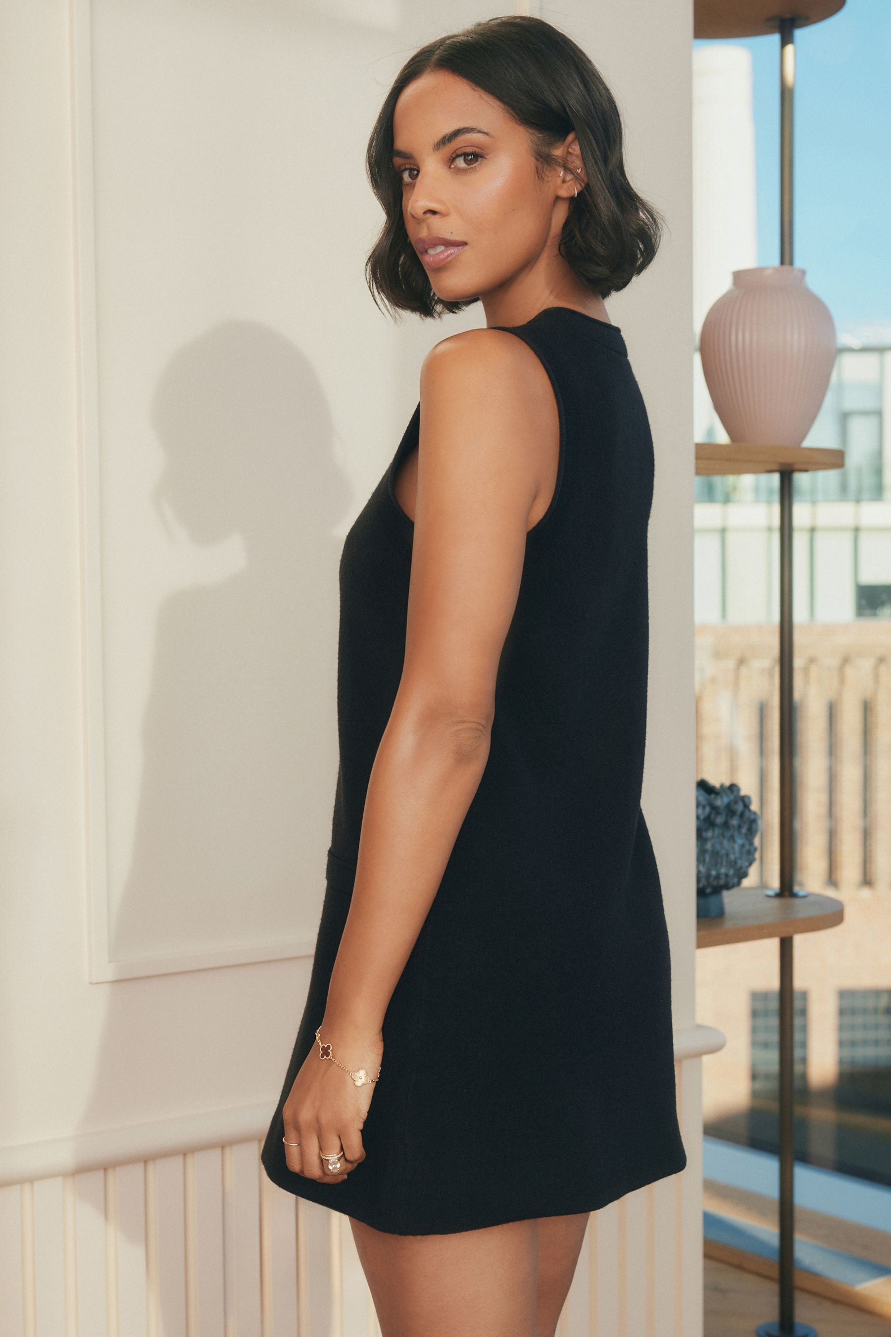 Buy Black Rochelle Black Sleeveless Mini Dress from Next Luxembourg
