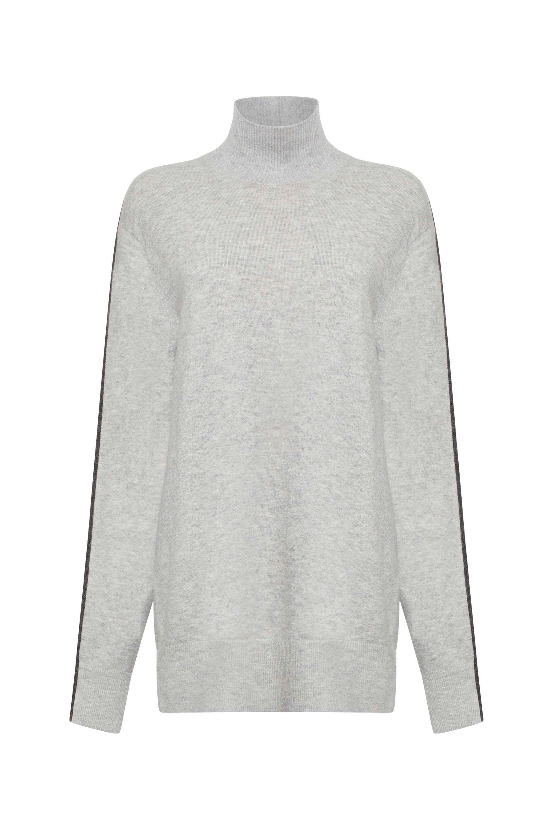 Buy French Connection Libby Vhari Grey High Neck Jumper from Next Luxembourg