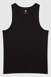 Reiss Black Vinnie Cotton Stretch Vest - Image 2 of 6