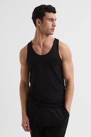 Reiss Black Vinnie Cotton Stretch Vest - Image 6 of 6