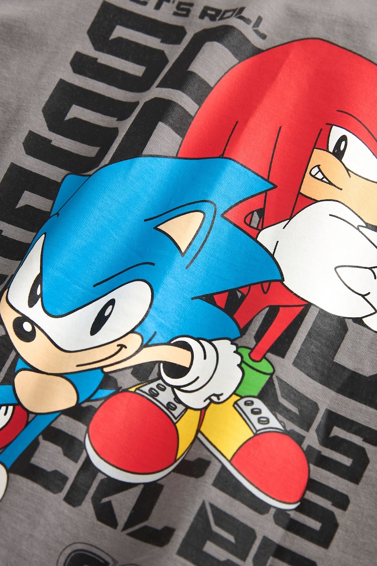 Grey 100% Cotton Licensed Sonic T-Shirt by Next (3-16yrs) - Image 3 of 3