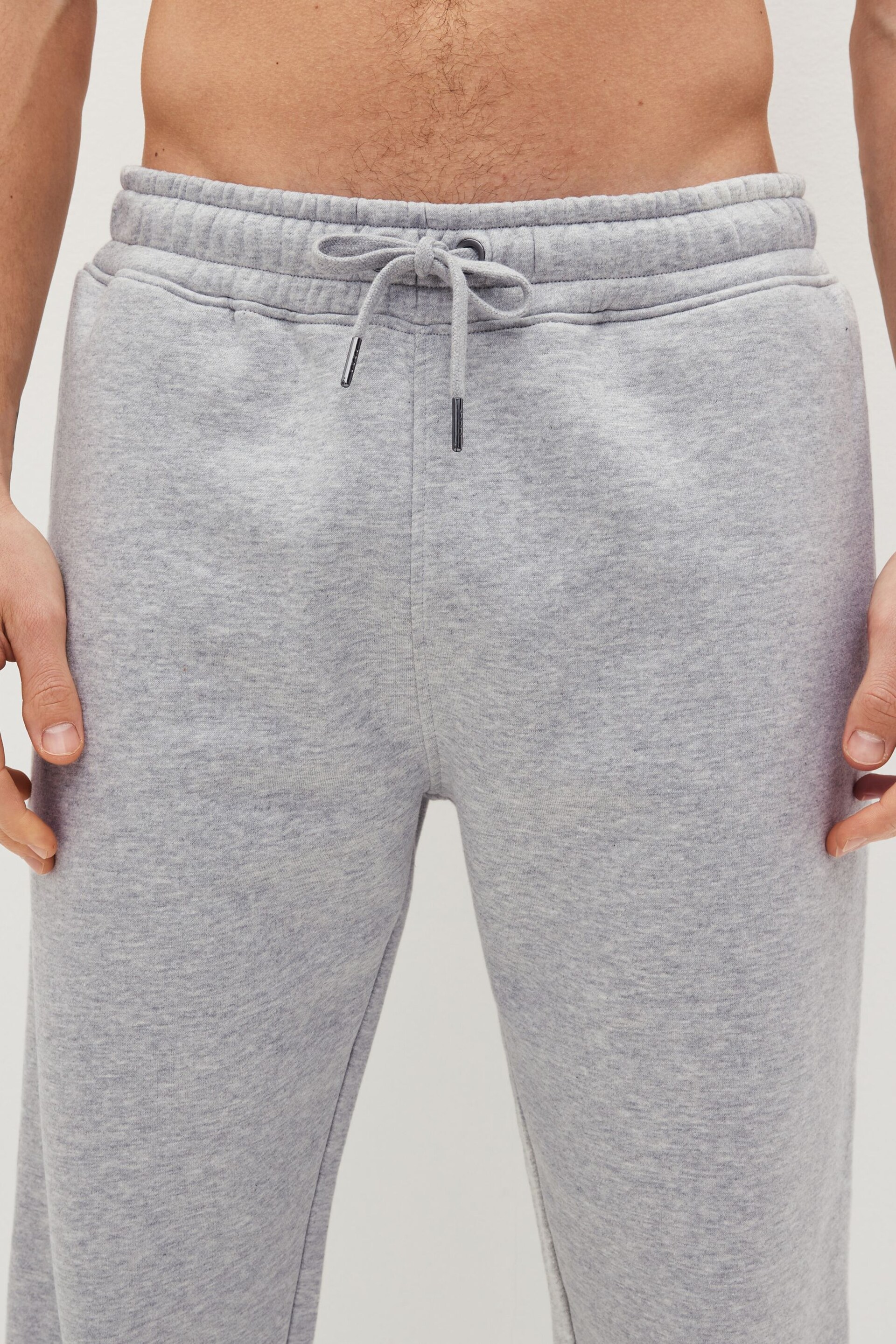 Light Grey Relaxed Fit Cotton Blend Cuffed Joggers - Image 3 of 5