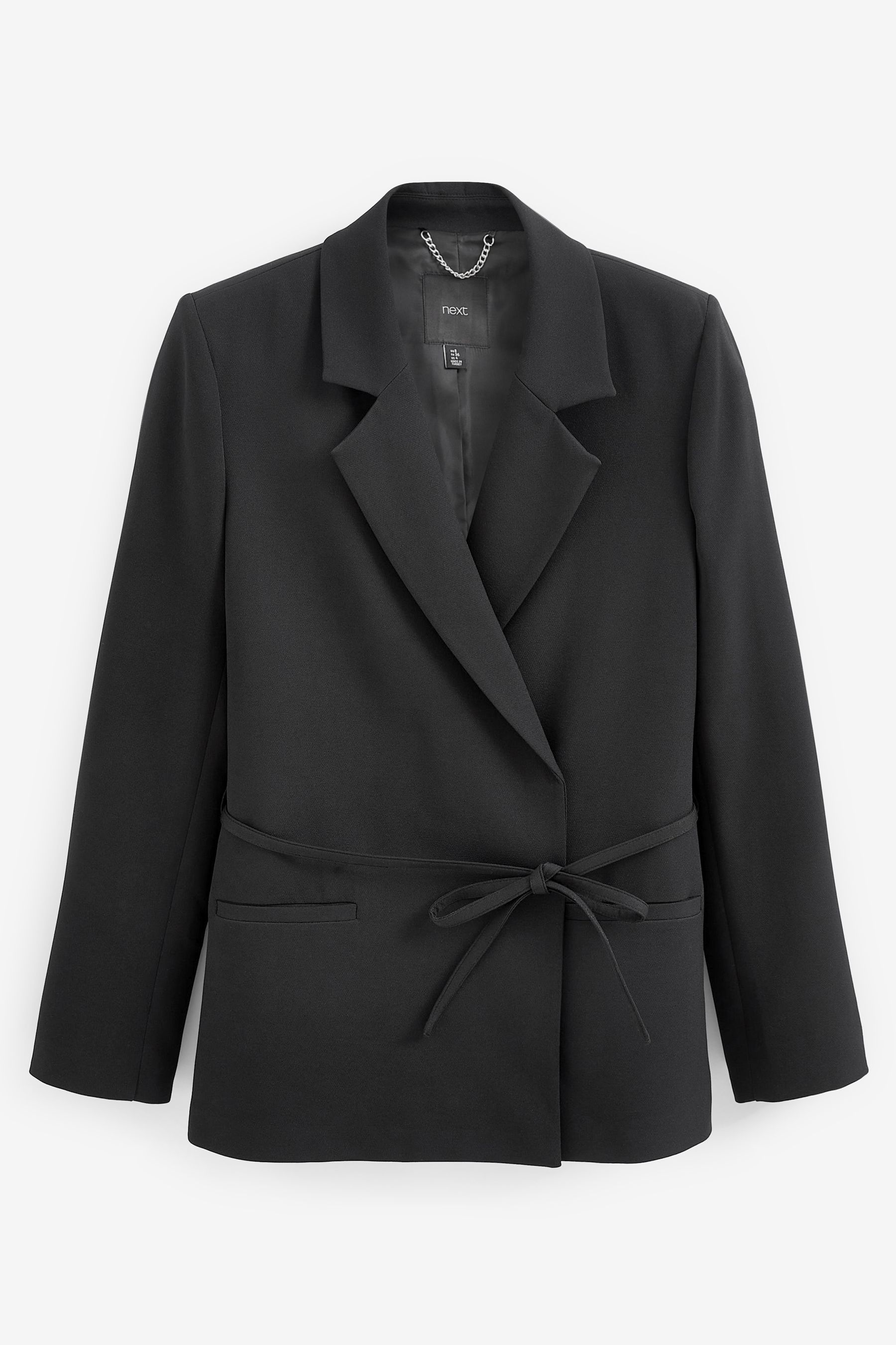 Black belted blazer hotsell