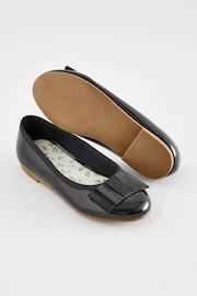 Navy Patent Bow Occasion Ballerinas Shoes - Image 3 of 5