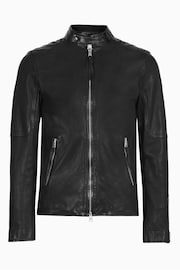 AllSaints Black Cora Leather Jacket - Image 10 of 10