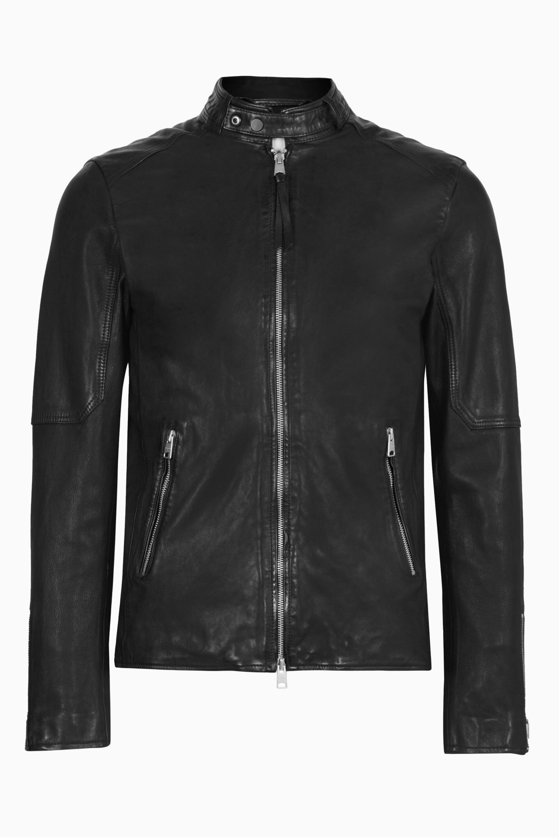 AllSaints Black Cora Leather Jacket - Image 10 of 10