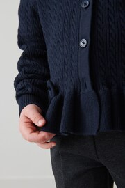 Clarks Navy Girls School Cable Cardigan - Image 8 of 17