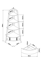 Black Bronx Oak Effect Corner Ladder Shelf - Image 7 of 7