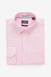 Pink Slim Fit Signature Baird McNutt Irish 100% Linen Trimmed Shirt - Image 8 of 9