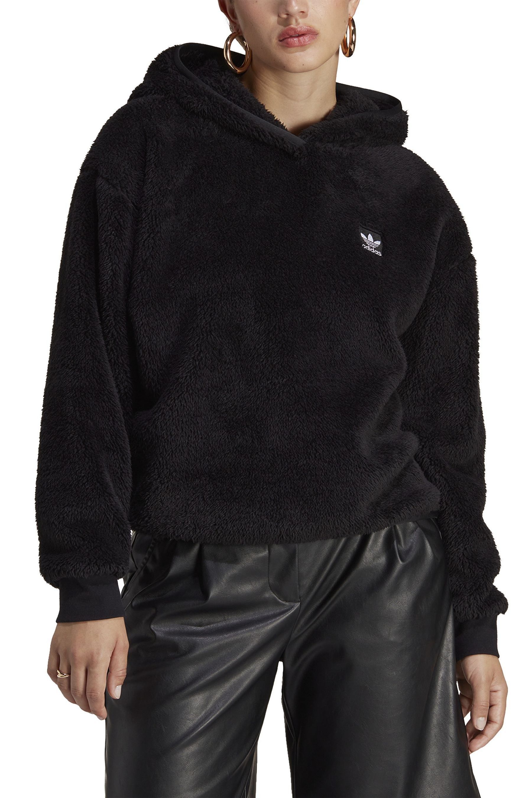 Adidas teddy fleece hoodie clearance