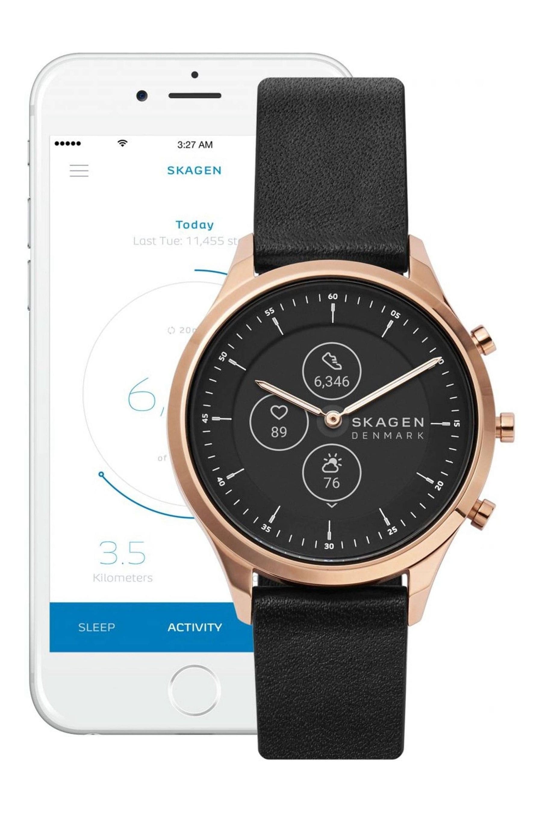 Buy Skagen Ladies Black Connected Hybrid HR 38 Wear OS Watch from the Next UK online shop