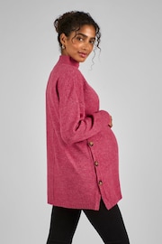 JoJo Maman Bébé Pink Turtle Neck Maternity & Nursing Jumper - Image 1 of 4