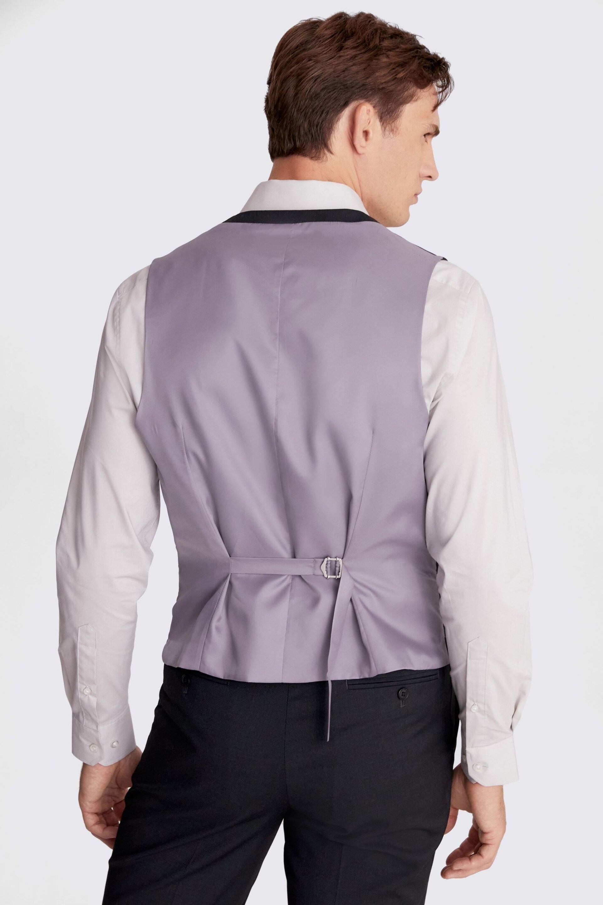 MOSS Charcoal Grey Stretch Suit: Waistcoat - Image 2 of 3