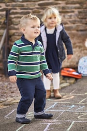 JoJo Maman Bébé Navy Jersey Lined Twill Trousers - Image 6 of 6