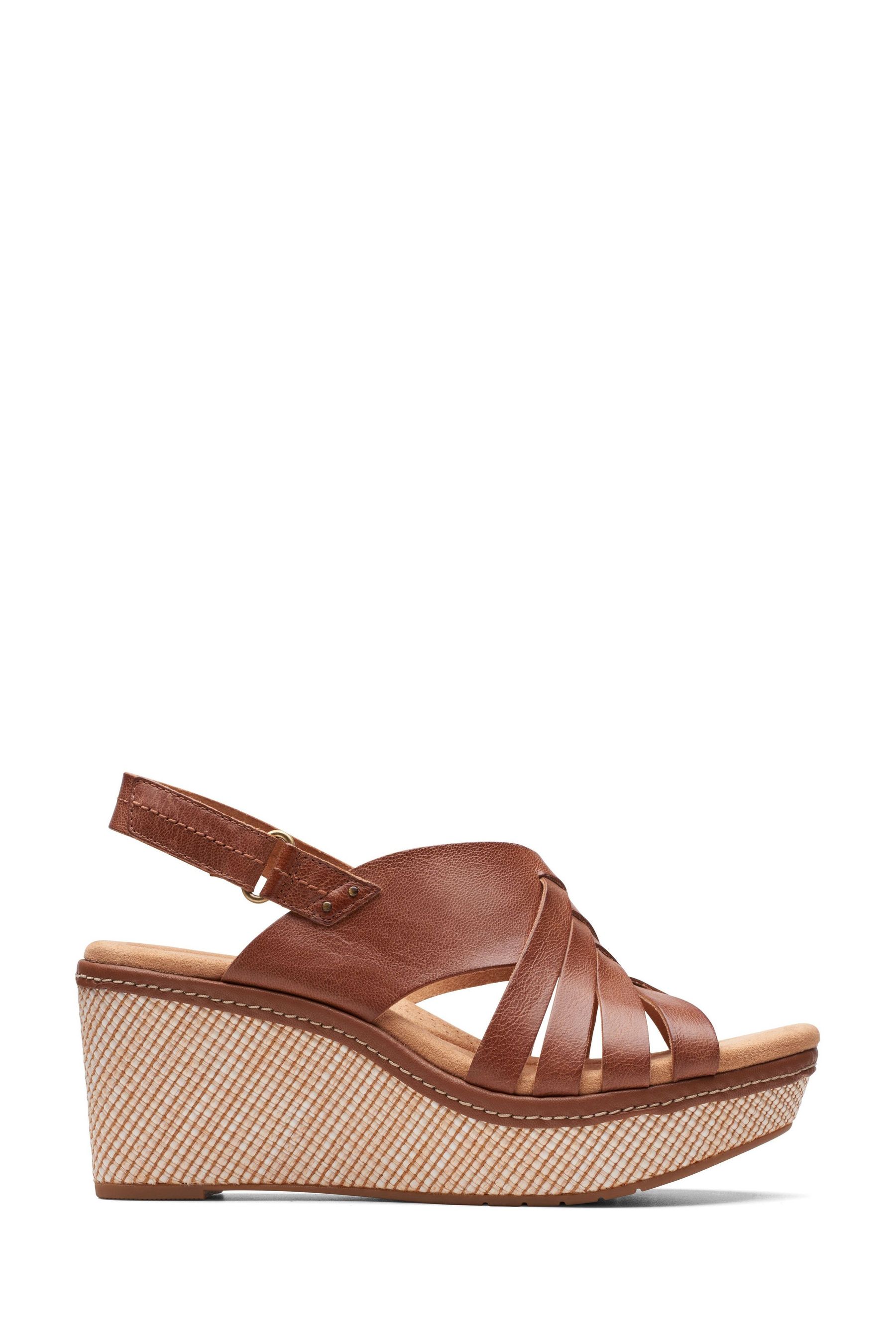 Clarks brown wedge sandals shop