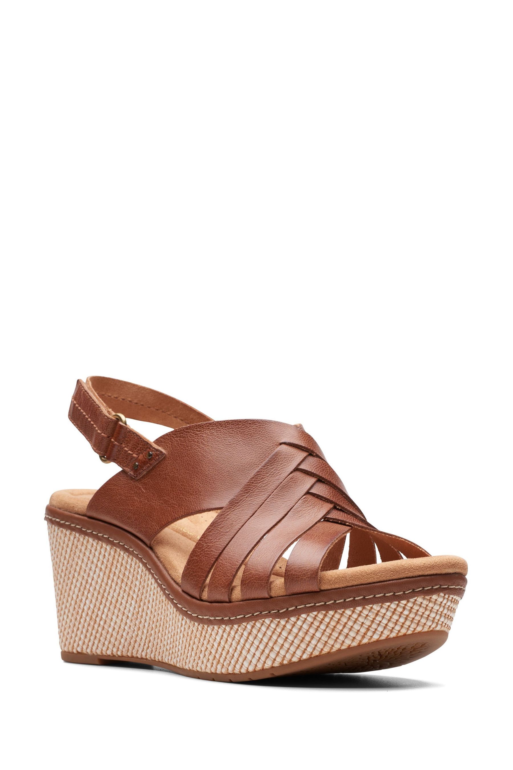 Buy Clarks Brown Leather Elleri Grace Wedge Sandals from Next Austria