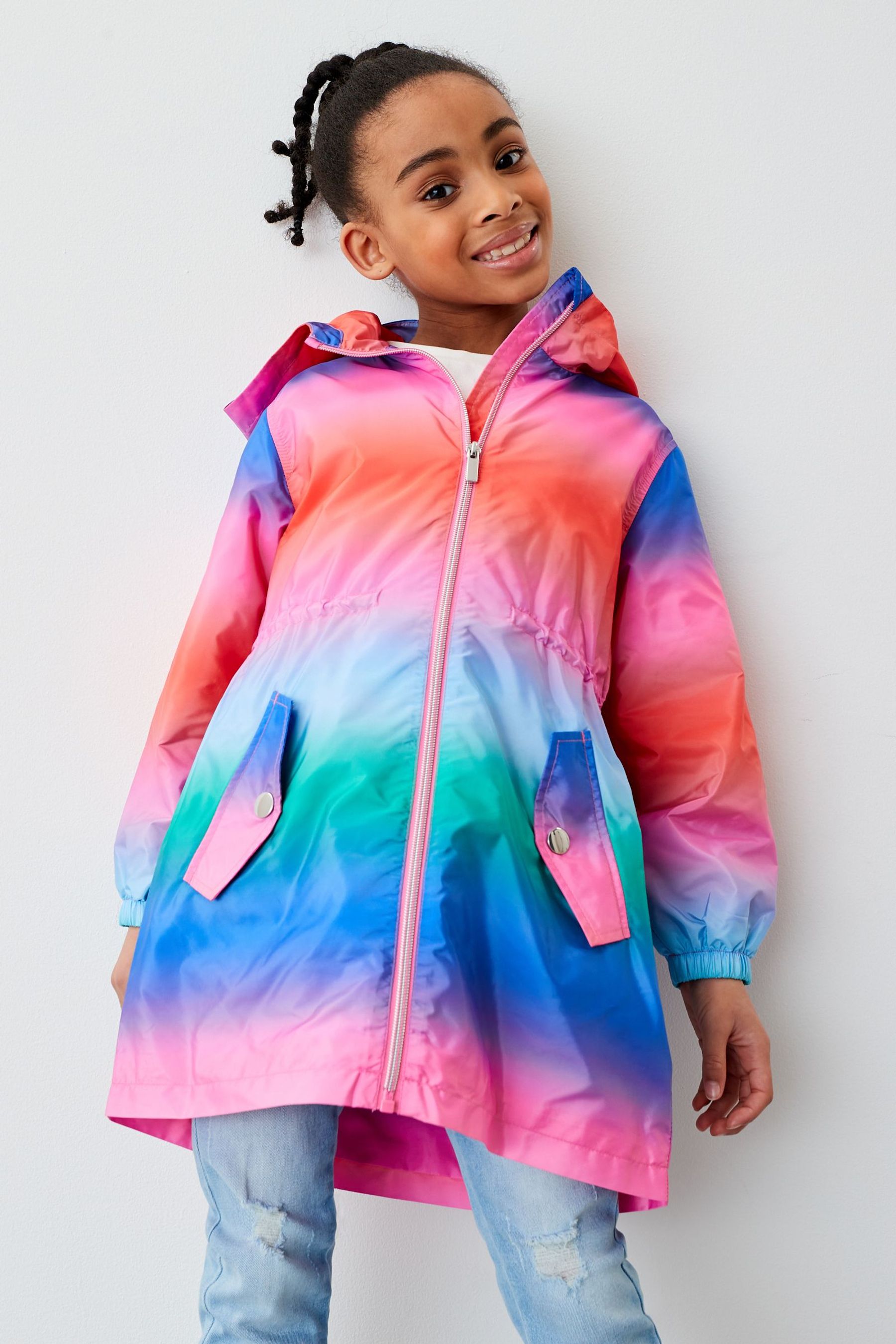 Buy Pink Ombre Shower Resistant Rainbow Cagoule Jacket 3 16yrs from Next Slovakia