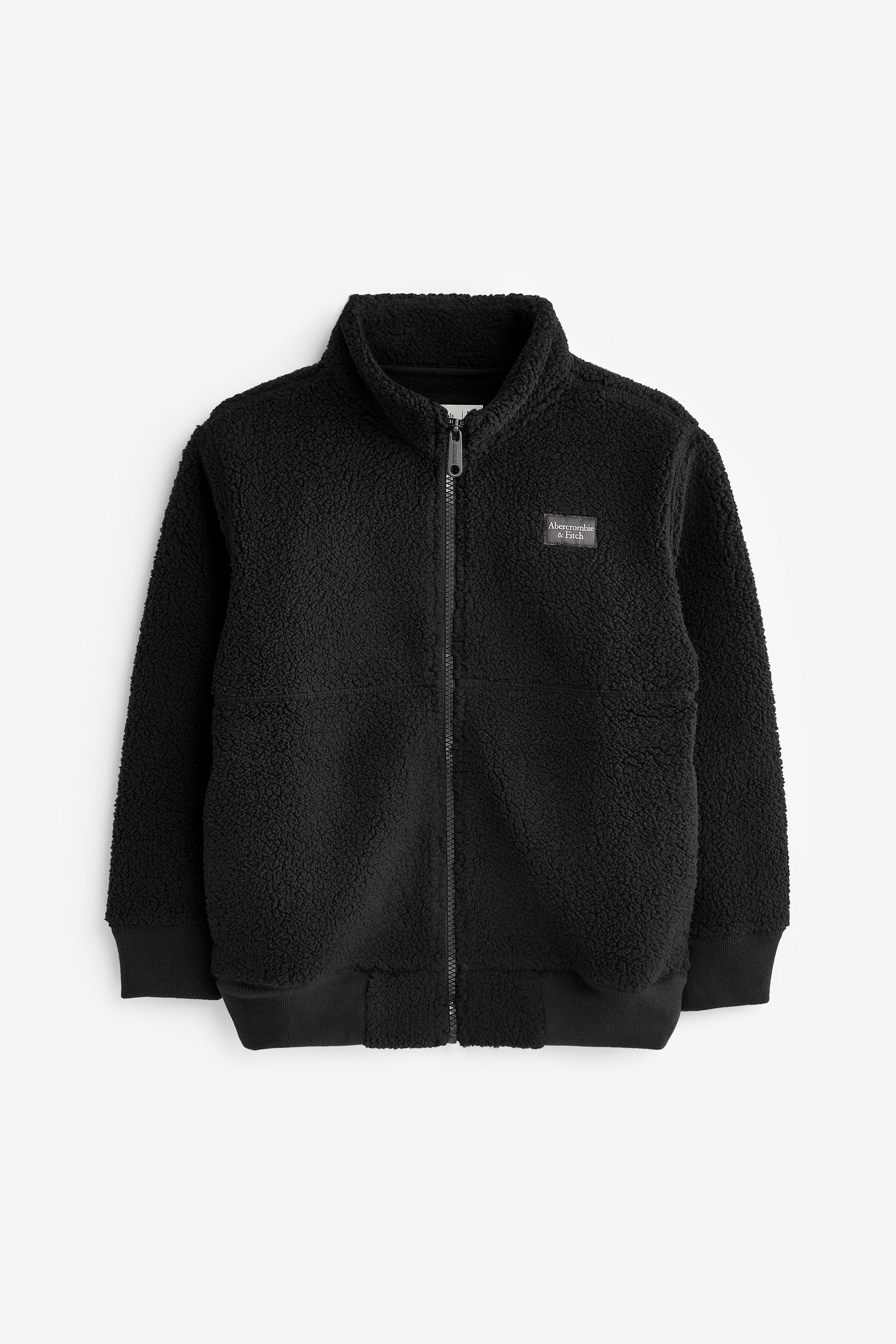Buy Abercrombie Fitch Black Zip Through Borg Fleece Jacket from Next Luxembourg