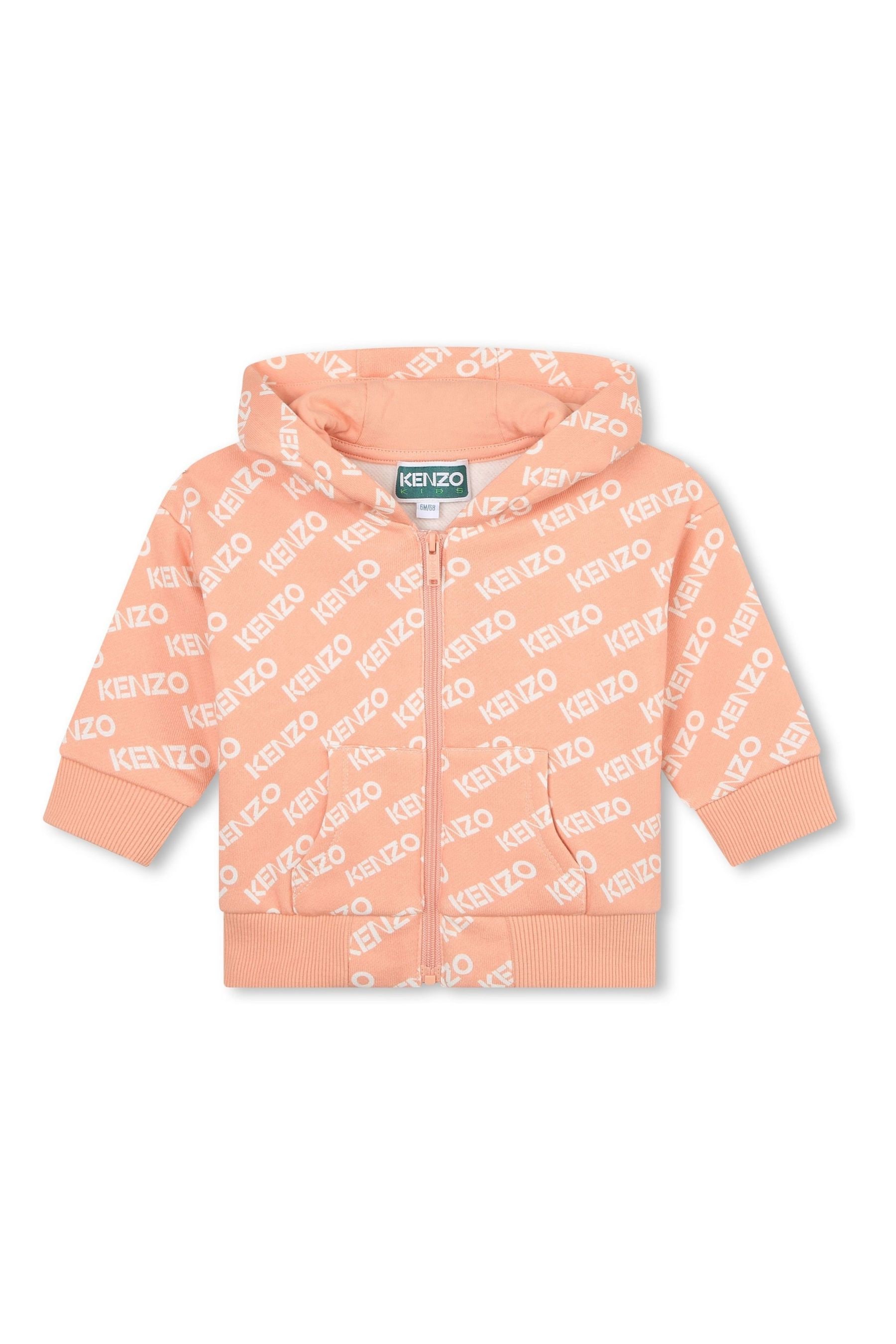 Buy KENZO KIDS Baby Pink All Over Logo Hooded Tracksuit from Next Luxembourg