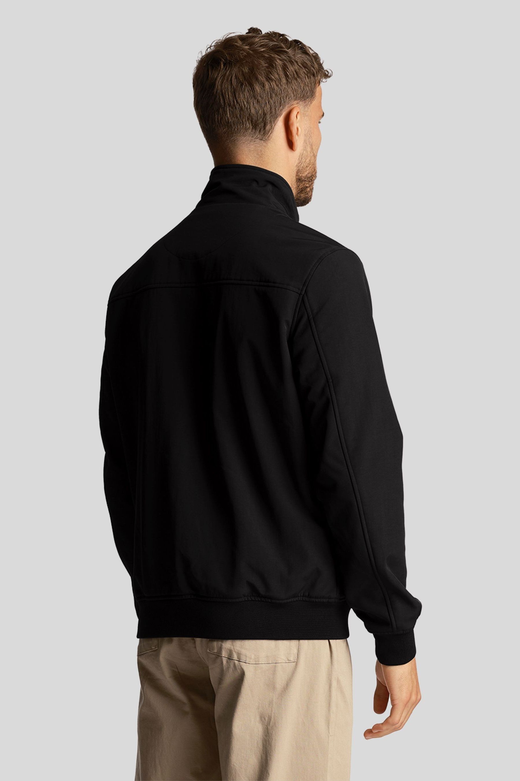 Buy Lyle Scott Fleece Lined Funnel Neck Black Jacket from Next Luxembourg